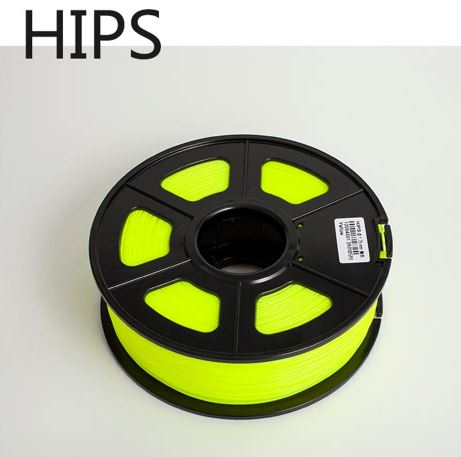 HIPS Filament for 3d printer printing yellow