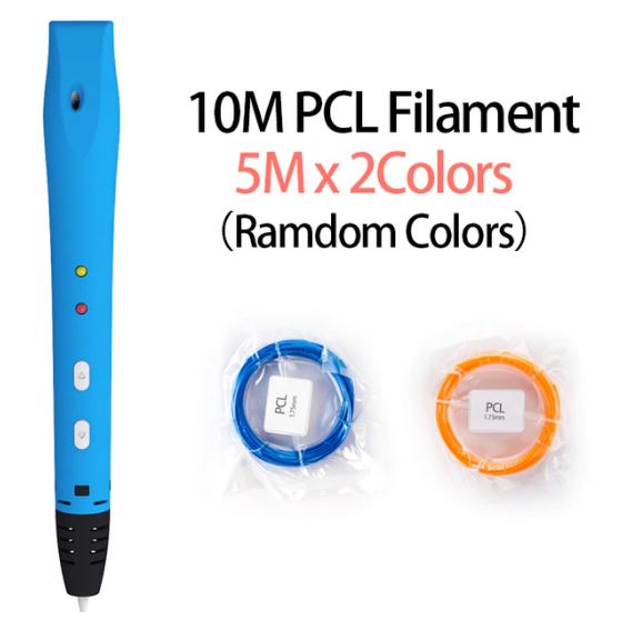 QCREATE 3D Pen QW01-14S 3D Drawing Pen with Free 10 Meters PCL 1.75mm Filament Blue