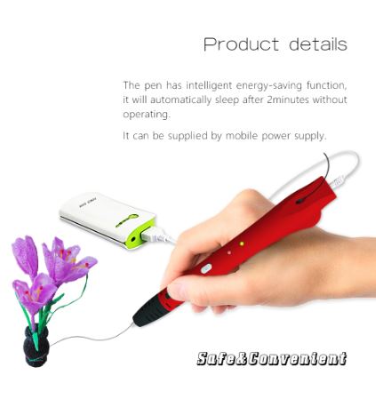 QCREATE 3D Pen QW01-14S 3D Drawing Pen with Free 10 Meters PCL 1.75mm Filament Low Temperautre Smart 3D Printing Pen-Doodler-DIY